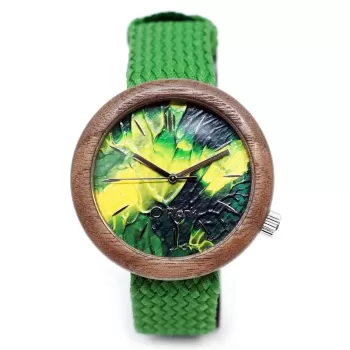 Zegarek drewniany Plank Larissa w przepięknych kolorach zieleni