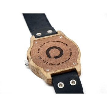Zegarek drewniany Plank Strzebor w kolorach Jasny Dąb (obudowa) / Naturalny Kamień (tarcza zegarka)