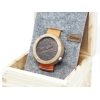 Zegarek drewniany Plank Pinatubo z obudową ze szlachetnego drewna dąb polski oraz tarczą z kamienia
