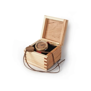 Zegarek drewniany Plank Teide z obudową i tarczą wykonaną z jasnego dębu
